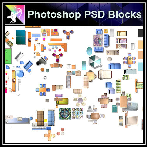 ★Interior Design Plan Photoshop PSD Blocks V.11 - Architecture Autocad Blocks,CAD Details,CAD Drawings,3D Models,PSD,Vector,Sketchup Download