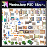 ★Interior Design Plan Photoshop PSD Blocks V.12 - Architecture Autocad Blocks,CAD Details,CAD Drawings,3D Models,PSD,Vector,Sketchup Download