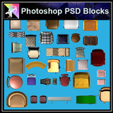 ★Interior Design Plan Photoshop PSD Blocks V.18 - Architecture Autocad Blocks,CAD Details,CAD Drawings,3D Models,PSD,Vector,Sketchup Download