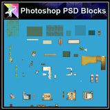 ★Interior Design Plan Photoshop PSD Blocks V.9 - Architecture Autocad Blocks,CAD Details,CAD Drawings,3D Models,PSD,Vector,Sketchup Download