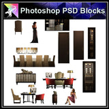 【Photoshop PSD Blocks】Interior Design PSD Blocks 1 - Architecture Autocad Blocks,CAD Details,CAD Drawings,3D Models,PSD,Vector,Sketchup Download