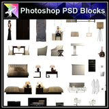 【Photoshop PSD Blocks】Interior Design PSD Blocks 3 - Architecture Autocad Blocks,CAD Details,CAD Drawings,3D Models,PSD,Vector,Sketchup Download