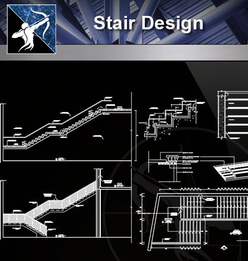 【Stair Details】Stair Design drawing - Architecture Autocad Blocks,CAD Details,CAD Drawings,3D Models,PSD,Vector,Sketchup Download