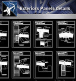 【Architecture Details】Exteriors Panels details - Architecture Autocad Blocks,CAD Details,CAD Drawings,3D Models,PSD,Vector,Sketchup Download