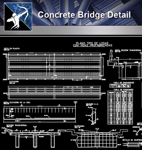 【Concrete Details】Concrete Bridge Detail - Architecture Autocad Blocks,CAD Details,CAD Drawings,3D Models,PSD,Vector,Sketchup Download