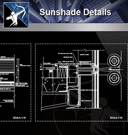 【Window Details】Sunshade Details - Architecture Autocad Blocks,CAD Details,CAD Drawings,3D Models,PSD,Vector,Sketchup Download