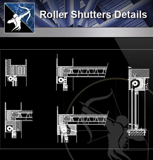 【Free Curtain Wall Details】Roller Shutters Details - Architecture Autocad Blocks,CAD Details,CAD Drawings,3D Models,PSD,Vector,Sketchup Download