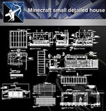 【Architecture Details】Minecraft small detailed house(Good) - Architecture Autocad Blocks,CAD Details,CAD Drawings,3D Models,PSD,Vector,Sketchup Download