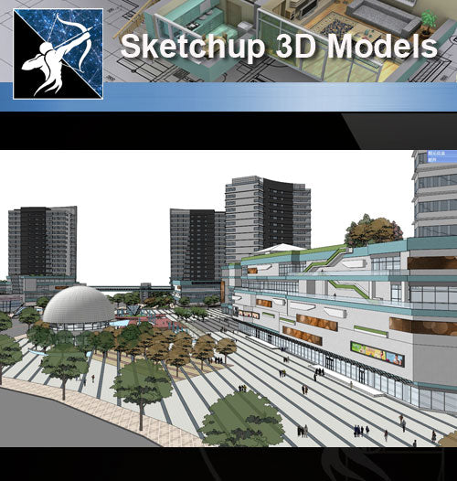★Sketchup 3D Models-Business Building Sketchup Models - Architecture Autocad Blocks,CAD Details,CAD Drawings,3D Models,PSD,Vector,Sketchup Download