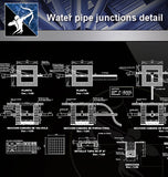 【Sanitations Details】Water pipe junctions detail - Architecture Autocad Blocks,CAD Details,CAD Drawings,3D Models,PSD,Vector,Sketchup Download