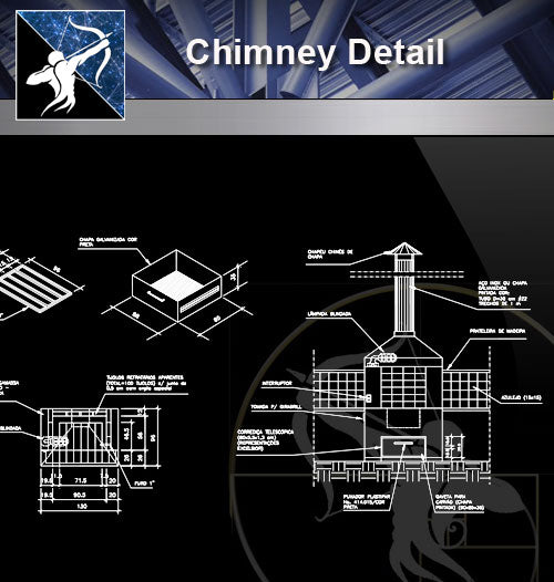 【Architecture Details】Chimney Detail - Architecture Autocad Blocks,CAD Details,CAD Drawings,3D Models,PSD,Vector,Sketchup Download