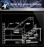 【Free Stair Details】Stair and Landing Detail - Architecture Autocad Blocks,CAD Details,CAD Drawings,3D Models,PSD,Vector,Sketchup Download