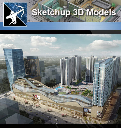 ★Sketchup 3D Models-Business Building Sketchup Models 15 - Architecture Autocad Blocks,CAD Details,CAD Drawings,3D Models,PSD,Vector,Sketchup Download