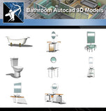 ★AutoCAD 3D Models-Bathroom Autocad 3D Models - Architecture Autocad Blocks,CAD Details,CAD Drawings,3D Models,PSD,Vector,Sketchup Download