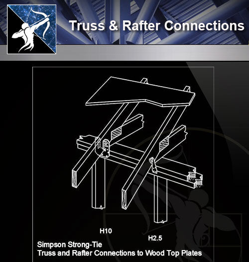 【Free Steel Structure Details】Truss @ Rafter Connections - Architecture Autocad Blocks,CAD Details,CAD Drawings,3D Models,PSD,Vector,Sketchup Download
