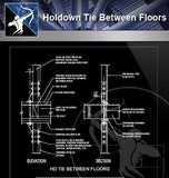【Free Architecture Details】Holdown Tie Between Floors - Architecture Autocad Blocks,CAD Details,CAD Drawings,3D Models,PSD,Vector,Sketchup Download