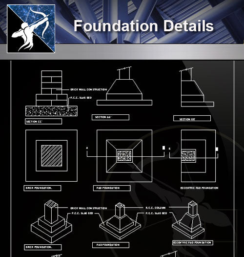 【Free Foundation Details】Foundation Details - Architecture Autocad Blocks,CAD Details,CAD Drawings,3D Models,PSD,Vector,Sketchup Download