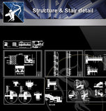 【Architecture Details】Structure & Stair detail - Architecture Autocad Blocks,CAD Details,CAD Drawings,3D Models,PSD,Vector,Sketchup Download