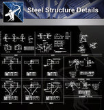 【Steel Structure Details】Steel Structure Details Collection V.1 - Architecture Autocad Blocks,CAD Details,CAD Drawings,3D Models,PSD,Vector,Sketchup Download