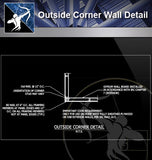 【Free Architecture Details】Outside Corner Wall Detail - Architecture Autocad Blocks,CAD Details,CAD Drawings,3D Models,PSD,Vector,Sketchup Download