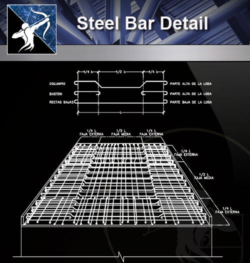 【Free Steel Structure Details】Steel Bar Detail - Architecture Autocad Blocks,CAD Details,CAD Drawings,3D Models,PSD,Vector,Sketchup Download