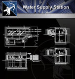 【Sanitations Details】Water Supply Station - Architecture Autocad Blocks,CAD Details,CAD Drawings,3D Models,PSD,Vector,Sketchup Download