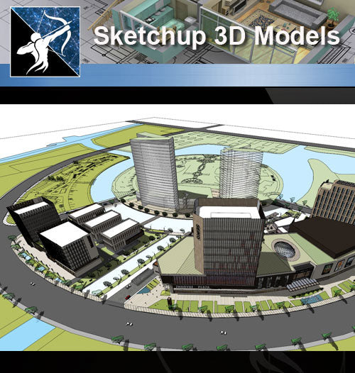 ★Sketchup 3D Models-Business Building Sketchup Models 23 - Architecture Autocad Blocks,CAD Details,CAD Drawings,3D Models,PSD,Vector,Sketchup Download