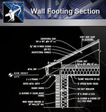 【Wall Details】Wall Footing Section - Architecture Autocad Blocks,CAD Details,CAD Drawings,3D Models,PSD,Vector,Sketchup Download