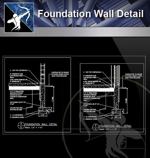 【Free Foundation Details】Foundation Wall Detail - Architecture Autocad Blocks,CAD Details,CAD Drawings,3D Models,PSD,Vector,Sketchup Download