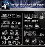 【Accessibility Facilities Details】Handicap facilities - Architecture Autocad Blocks,CAD Details,CAD Drawings,3D Models,PSD,Vector,Sketchup Download