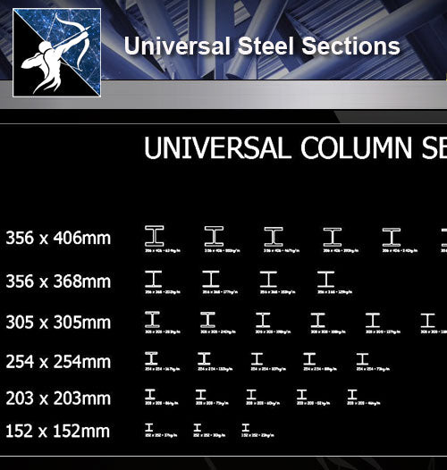 【Free Steel Structure Details】Universal Steel Sections 2 - Architecture Autocad Blocks,CAD Details,CAD Drawings,3D Models,PSD,Vector,Sketchup Download