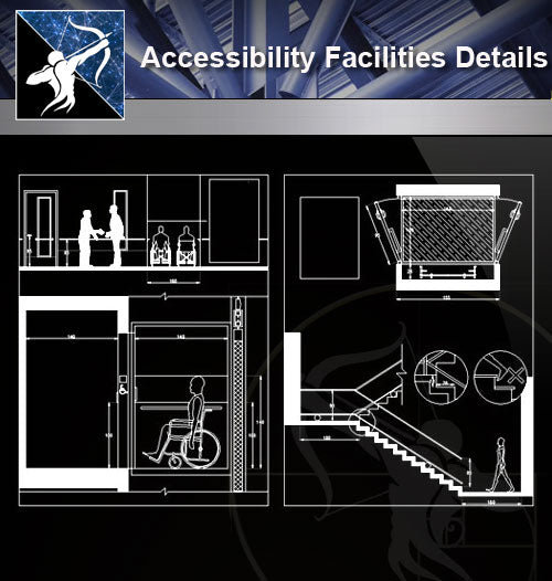 【Accessibility Facilities Details】Accessibility Facilities Details 4 - Architecture Autocad Blocks,CAD Details,CAD Drawings,3D Models,PSD,Vector,Sketchup Download
