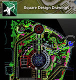 ★Square Design-Landscape CAD Drawings V.3 - Architecture Autocad Blocks,CAD Details,CAD Drawings,3D Models,PSD,Vector,Sketchup Download