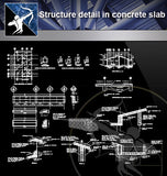 【Architecture Details】Structure detail in concrete slab - Architecture Autocad Blocks,CAD Details,CAD Drawings,3D Models,PSD,Vector,Sketchup Download