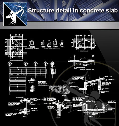 【Architecture Details】Structure detail in concrete slab - Architecture Autocad Blocks,CAD Details,CAD Drawings,3D Models,PSD,Vector,Sketchup Download