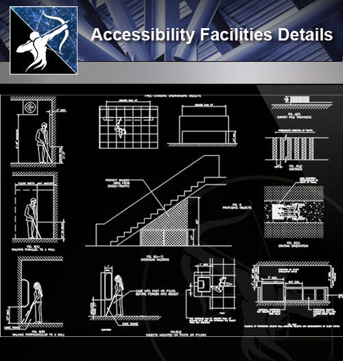 【Accessibility Facilities Details】Accessibility Facilities Details 2 - Architecture Autocad Blocks,CAD Details,CAD Drawings,3D Models,PSD,Vector,Sketchup Download