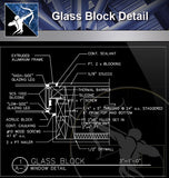 【Free Curtain Wall Details】Glass Block Detail - Architecture Autocad Blocks,CAD Details,CAD Drawings,3D Models,PSD,Vector,Sketchup Download