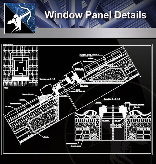 【Window Details】Window Panel Detail - Architecture Autocad Blocks,CAD Details,CAD Drawings,3D Models,PSD,Vector,Sketchup Download