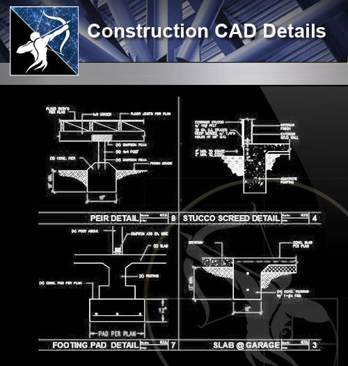 【Architecture Details】Construction Details 1 - Architecture Autocad Blocks,CAD Details,CAD Drawings,3D Models,PSD,Vector,Sketchup Download