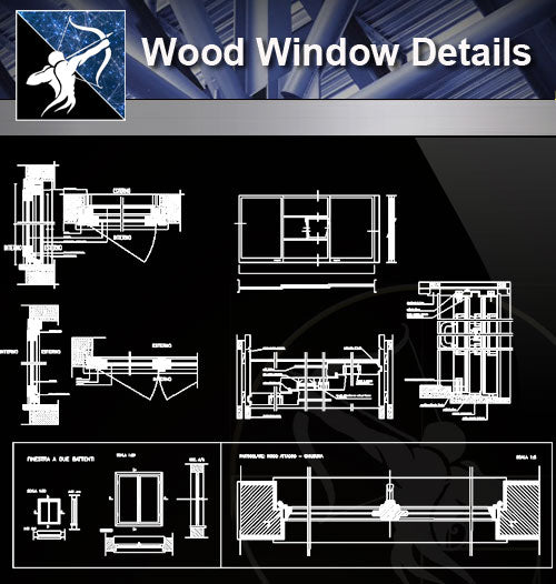 【Free Window Details】Wood Window Details - Architecture Autocad Blocks,CAD Details,CAD Drawings,3D Models,PSD,Vector,Sketchup Download