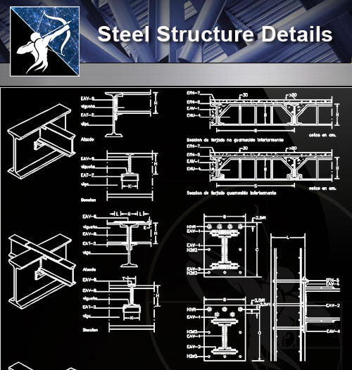 【Free Steel Structure Details】Steel Structure CAD Details 5 - Architecture Autocad Blocks,CAD Details,CAD Drawings,3D Models,PSD,Vector,Sketchup Download