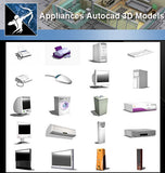 ★AutoCAD 3D Models-Appliances Autocad 3D Models - Architecture Autocad Blocks,CAD Details,CAD Drawings,3D Models,PSD,Vector,Sketchup Download