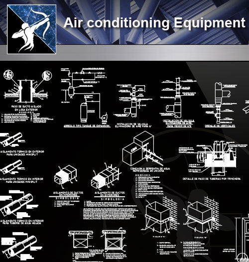 【Electrical Details】Air conditioning Equipment - Architecture Autocad Blocks,CAD Details,CAD Drawings,3D Models,PSD,Vector,Sketchup Download