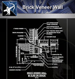 【Free Wall Details】Brick Veneer Wall Details - Architecture Autocad Blocks,CAD Details,CAD Drawings,3D Models,PSD,Vector,Sketchup Download