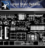【Stair Details】Iron Stair Details - Architecture Autocad Blocks,CAD Details,CAD Drawings,3D Models,PSD,Vector,Sketchup Download