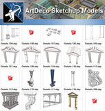 ★Sketchup 3D Models-ArtDeco Sketchup Models - Architecture Autocad Blocks,CAD Details,CAD Drawings,3D Models,PSD,Vector,Sketchup Download