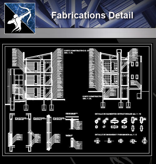 【Architecture Details】Fabrications Detail - Architecture Autocad Blocks,CAD Details,CAD Drawings,3D Models,PSD,Vector,Sketchup Download