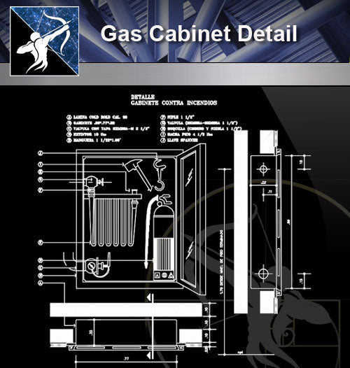 【Architecture Details】Gas Cabinet Detail - Architecture Autocad Blocks,CAD Details,CAD Drawings,3D Models,PSD,Vector,Sketchup Download