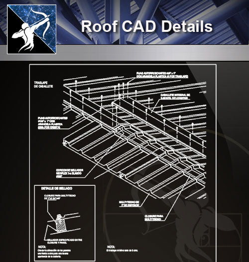 【Roof Details】Roof CAD Details V.1 (Recommanded) - Architecture Autocad Blocks,CAD Details,CAD Drawings,3D Models,PSD,Vector,Sketchup Download