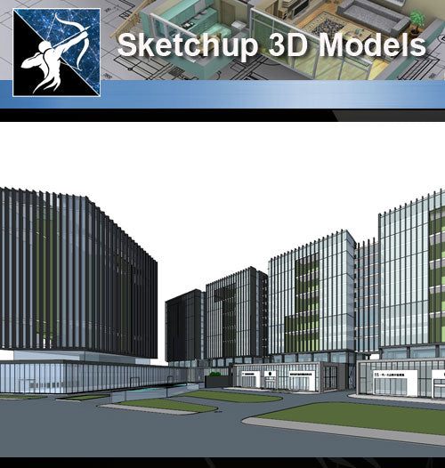 ★Sketchup 3D Models-Business Building Sketchup Models 6 - Architecture Autocad Blocks,CAD Details,CAD Drawings,3D Models,PSD,Vector,Sketchup Download